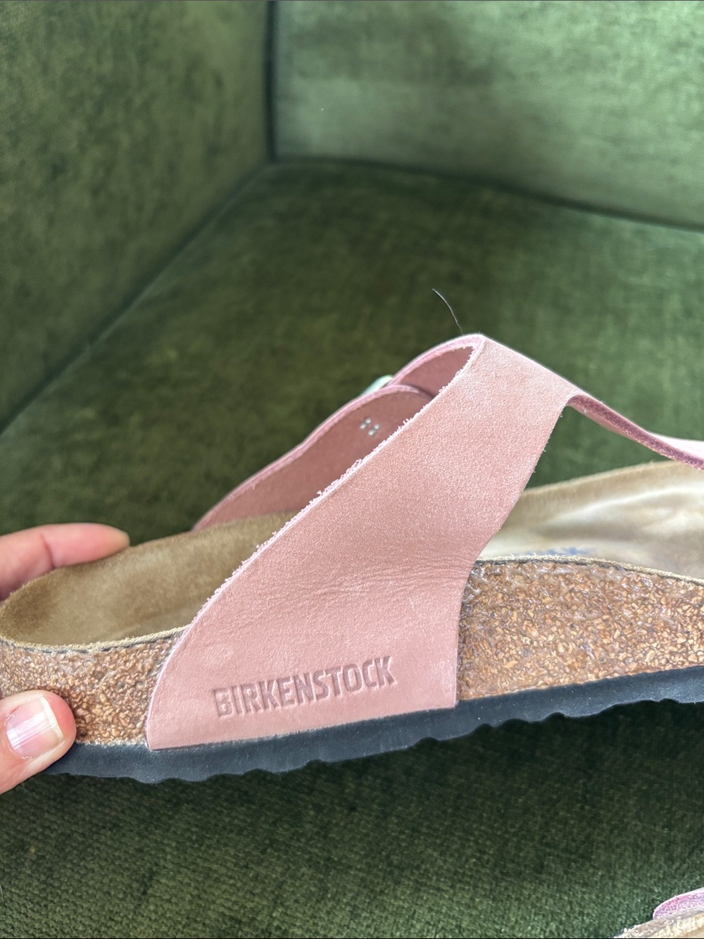 Birkenstock Gizeh Leather Pink Sandals - Picture 6 of 9
